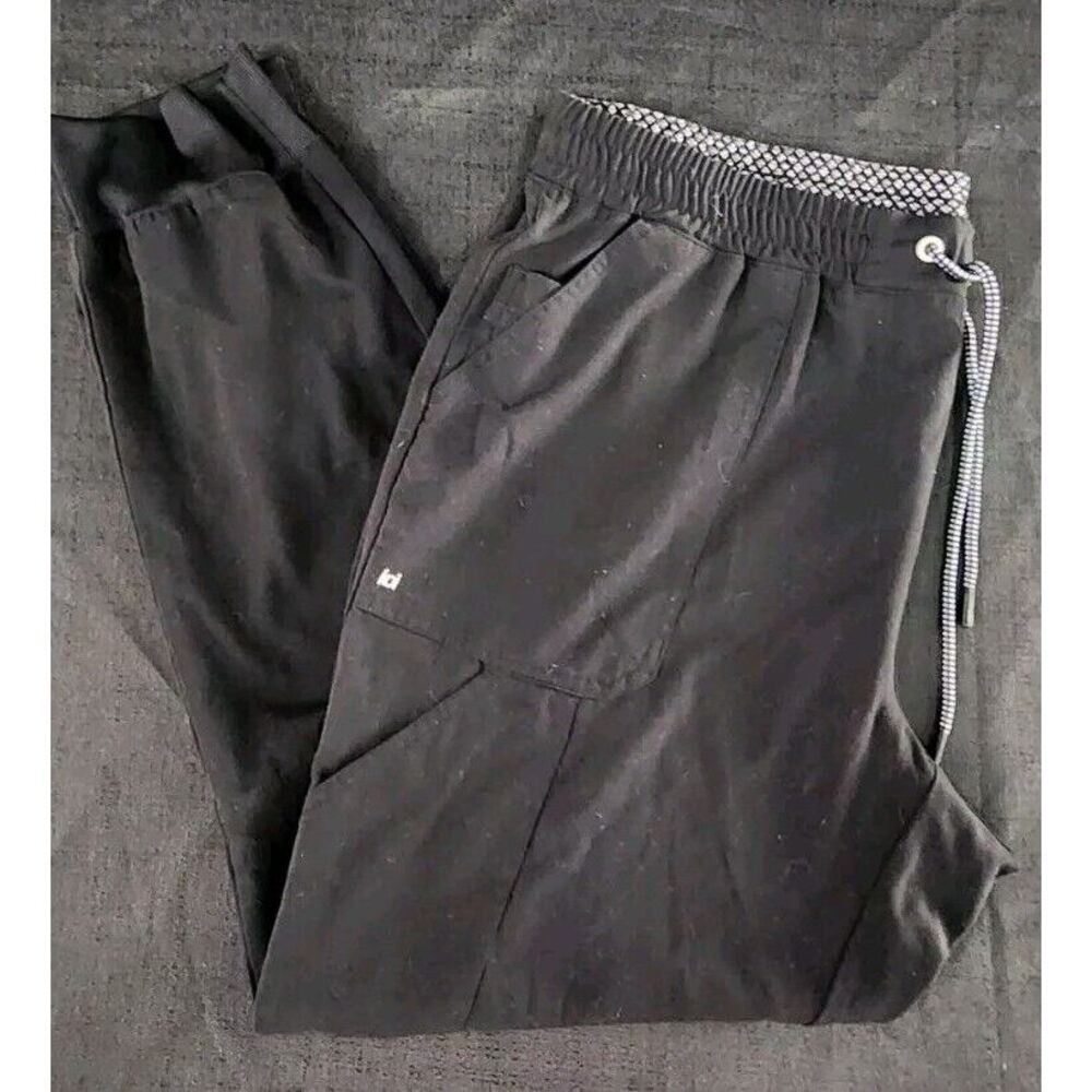 KOI Next Gen Women's Black L Reg Jogger Pants Scrubs Workout Pants Elastic Waist